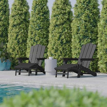Flash Furniture HDPE Indoor/Outdoor Adirondack Chair, Gray, 2-Pack