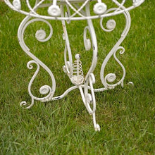 Zaer Ltd. Three Piece Metal Bistro Set with Aster Flower Accents Copenhagen 1843" (Antique White)