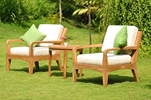 WholesaleTeak New Luxurious 6 Piece Teak Sofa Set - 3 Seater Sofa, 2 Lounge Chairs, 1 Ottoman, 1 Square Coffee Table and 1 Square End Table - Furniture only - Noida Collection #WHSSNO