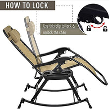KLNBV Rocking Chair Patio Rocker Lounge for Indoor and Outdoor Recliner Seat Removable