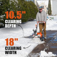 NOVUS Single Stage Gas Snow Blower, 18" Clearing Width, 10.5" Clearing Depth, 190° Remote Chute Control, Compact, Lightweight Design, Steel-Reinforced Rubber Auger, Recoil Start