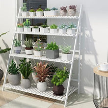 ZOCWJK Ladder Plant Stand 4Tier Wooden Planter Holder Flower Pot Display Shelf for Home Patio Lawn Garden Balcony Plant Stand Indoor,White-100cm