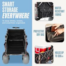 Dynacraft XL Wagon Beach Bundle, Collapsible Wagon With XL Wheels, Foldable Wagon for Camping, Rolling Cart for Beach, Wagons Carts Foldable with 200lb Weight Capacity, Folding Wagon Carts with Wheels