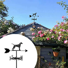 ZNEL Animal Dog & Puppy Weathervane Metal Stainless Steel Wind Vane Weathercock,Spray Paint to Prevent Rust Wind Direction Indicator Garden Patio Yard Ornament,Dalmatian