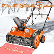 UWYTGF 2200W Electric Snow Plow, Electric Push Snow Shovel with Led Headlights and 180° Chute Rotation, Cleaning Width 45.7Cm and Cleaning Height 25.4Cm, 7.6M Snow Throwing Distance,