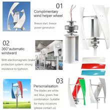 Wind Turbine Generator Kit, 6000W-15000W Portable Vertical Helix Wind Power Turbine Generator, 3 Blade Wind Generator Kit with Charge Controller for Marine RV Home Industrial Energy 10000W-12V