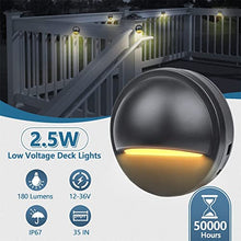 Low Voltage LED Deck Lights,Landscape Step Lights with 3W Integrated LED Chips,Die Cast Aluminum 12V AC/DC Stair Railing Post Accent Lighting Fixtures with Black Powder Coated Finish,2pcs (18pcs )