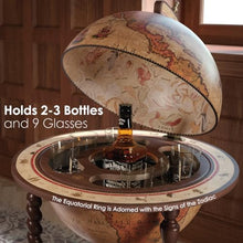 Waypoint Geographic Explora Bar Globe 16" Liquor Storage Mini Bar Honey Brown