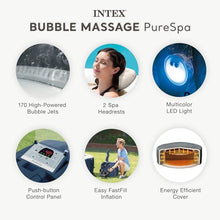 INTEX PureSpa 6 Person Inflatable Hot Tub with Energy-Efficient Spa Cover