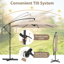 LIUZQWAED 3M Garden Cantilever Parasol, 8 Ribs Outdoor Offset Banana Hanging Umbrella with Crank Handle, Cross Base and Tilted Design, Sun Shade Canopy for Poolside, Deck & Patio