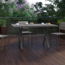Flash Furniture Commercial Grade 59x35.5 in Metal Dining Table, Gray