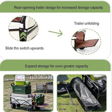 Camping Wagon – Heavy Duty Folding Trolley, 250kg Capacity, Compact Collapsible Cart ，for Shopping, Picnic, Garden, Beach, Fishing & Outdoor Festivals(Black)