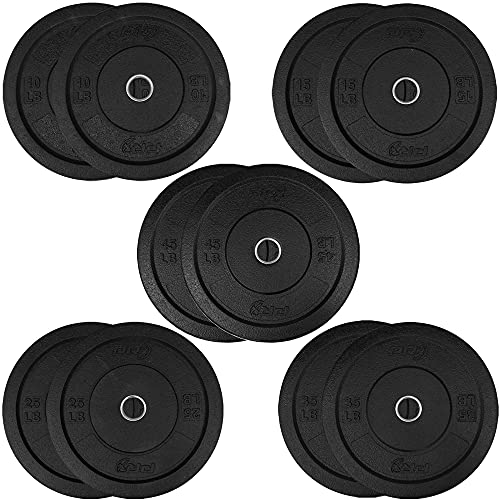 PRx Performance Crumb Rubber Bumper Plate Pairs Olympic Weights Black