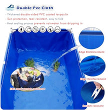 Home Swimming Pools, Rectangular Metal Frame Pool/ Albercas Para Niños Y Adultos W/ Flow Valve for Ages 6 and Up, 1.2m Deep Backyard Above Ground Pool, 1 1.5 2 2.5 3 M Canvas Fish Pond(B Deep 48in/1.2
