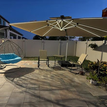 OROTLECT 12' x 9' Rectangular Thicker Pole Solar Lights Cantilever Umbrella With Base,Beige