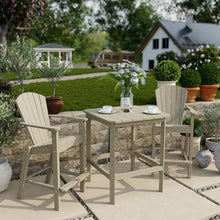Wildridge Classic 3-Piece 40" High Bar Set, Weathered Wood - Outdoor Weather Resistant Recycled Plastic Furniture for Patio