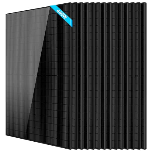 SUNGOLDPOWER N-Type 440W Solar Panel 14PCS,16BB Monocrystalline Grade A Cell,Black,IP68,for 12V/24V/48Vdc Energy Storage in Home,RV,Farms,on/Off-Grid System UL61730 CEC Listed(6160W)