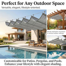 Wave awning,U-Shaped Sunshade Net Replacement Pergola Awning outdoor canopy pergola roof hang down u shape wave awning,for Outdoor Patio Porch Garage Deck Backyard Awning(W1.7*L10m/W5.57*L32.81ft)