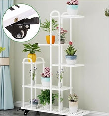 Metal Plant Stand with Wheel, Multifunctional Plant Stands Floor-to-Ceiling Flower Rack Garden Plant Containers Tools Equipment for Indoor (Color : Black-120x28x150cm)