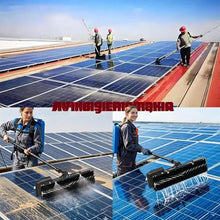 NYTFHMS Cordless Electric Solar Panel Cleaning Brush, 360° Automatic Rotating Roller Brush with 25.2V 26A Motor, 60Cm Head for Exterior Window Pool Cleaning,Plugin?-3.5m11FT