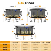 Zevemomo Upgraded 16FT Trampoline with Basketball Hoop and Sprinkler Orange