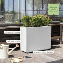 Veradek Block Series Span Planter - Tall Rectangular Outdoor Planter