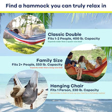 Handwoven Hammock by Yellow Leaf Hammocks - Family Size, Fits 2+ PPL, 550lb max - Weathersafe, Super Strong, Easy to Hang, Ultra Soft, Artisan Made - Color: Natural Khaki