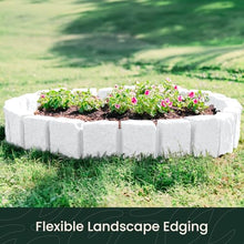 Beuta Landscape Edging | Garden Edging Border | Polyrock Block XL for Lawn Edging, Flower Beds & Yard Edging – 40 Pack | Each Section Has 6 Blocks 48" L x 4" W x 9.5" H | 120 Spikes | Limewash