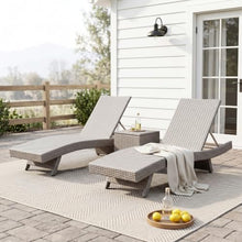 Seeheool Luxury Comfort Outdoor Chaise Lounger Set of 2 Premium Adjustable Gray Resin Wicker Patio Furniture Sunbathing Poolside Seating