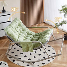 Double Comfortable Soft Cushion Bedroom Rocking Chair, Breathable Living Room Rocking Chair, Modern Lounge Chair for Balcony, Zero Gravity Chairs with Side Pockets Armrests, Ergonomic Chairs