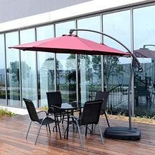 Parasol Cantilever Garden Hanging Umbrella Adjustable Angle - Main Pole Thickened - With Crank - Waterproof Shade Fabric for Outdoor Sunshade And Weatherproof (Dark Green 3m iron)