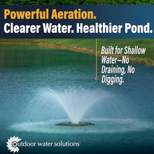 Outdoor Water Solutions Floating Pond Fountain – Aerify 1/2 HP, 230V Motor, 500 GPM Aerating Nozzle, 18–24" Depth, 150 ft Power Cable – Aerator for Ponds up to 1/2 Acre