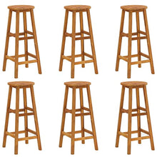 QZZCED 7 Piece Patio Bar Set,Leisure Seating Set,Patio Conversation Sets,Patio Furniture Sets,Garden Lounge Chair,Bistro Seating Sets,for Terraces,Lawns,Balconies, Solid Wood Acacia