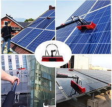Water Fed Brush, 10M Poles Solar Panels Window Cleaning Brush Telescopic Pole with 50cm Brush Head&Brass Connector Switch& 3 Three-Way Split Joints Pure Water for Window Cleaning