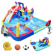 Ytonisld Inflatable Water Slide 19x17x8 Ft 10-in-1 Water Park Bouncy Castle Multicolor