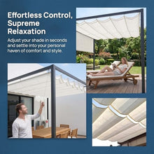 FENGZEQUAN Outdoor Pergola Shade Cover for Patio Deck Porch Retractable U Shape Wave Canopy Awning with Slide Flexible Design Hang Down Wire Cable Hardware Included(W2.8*L7m/W9.19*L22.96ft)