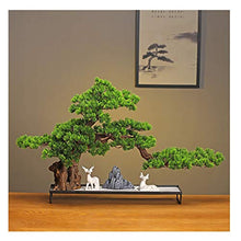 YXIANG56Q Fake Plants Chinese Simulation Welcome Pine Green Plant Bonsai Ornaments Hotel Living Room Office Desktop Creative Decoration Home Furnishing Gifts Bonsai Tree(C)