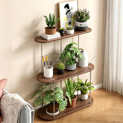 Multi-Tier Plant Stand With Wheels, Bookshelf Style Flower Rack For Living