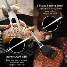 Stainless Steel BBQ Tool Set Spatula Fork Pliers Brush Skewer Utensils Camping Outdoor Cooking