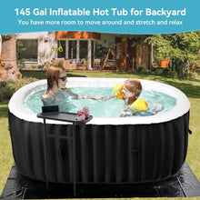 Glonerle Inflatable Hot Tub with Side Table, 2 Person Oval Portable Blow up Hot Tub Spa, Leak-Proof PVC Outdoor Spa with 100 Air Jets, Heater Pump and Insulated Cover, 75” L X 47”W X 25”H