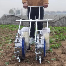 Seed Sower & Fertilizer Applicator, Portable Hand Push Seeder, Adjustable Row Spacing Garden Planter, Precision Rolling Seeding Machine for Planting Corn Cotton Soybean Peanut(10 Mouths)