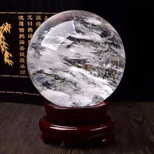 MPUTTCOXN Melting/Natural Multicolor Crystal Quartz Ball with Stand for Healing/Divination/Chakra Balance/Yoga/Home/Office FengShui Decoration (Re-constituted White Crystal Ball, Diameter 20cm)