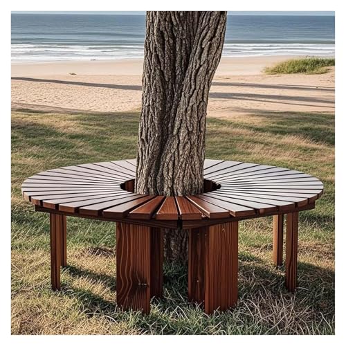 BXKCFYBSQ Tree Bench Wrap Around,Outdoor Round Seat,Solid Wood Decorative Curved Chair,Shape Extends Infinitely,360° Field of View,for Garden Patio Landscape(Color1)
