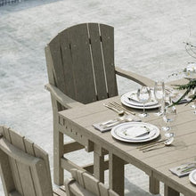 Wildridge® Heritage 44”x72” Dining Table Set, Weathered Wood - Outdoor All-Weather Poly Dining Furniture for Patio, Porch, Deck