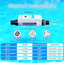 ORIDLECTAL Salt Chlorine Generator with LED Control Panel & Salinity Display, Salt Water Pool Chlorinator for Swimming Pools and SPAs, 8g-20g/h Output with Simple Use 8g/h