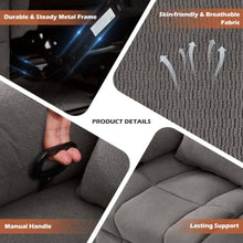 Massage Swivel Recliner Chair with Heat, Rocking, USB Port (loveseat Grey)