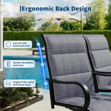 Garvee Patio Swivel Chair Set of 8 Outdoor Dining Chair Padded Mesh Blue