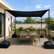 QHZYMX Canopy Support Poles Adjustable Telescoping Shade Sail Poles Set of 4, Heavy Duty Outdoor Sun Shades Pole with Base, Portable Poolside Deck Support Rod(30kg/66lbs,L 13.1'(4m))