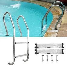 2 Steps Heavy Duty Welded Pool Ladder 304 Stainless Steel Swimming Pool Ladder with Step Inboard Handrail and Screws