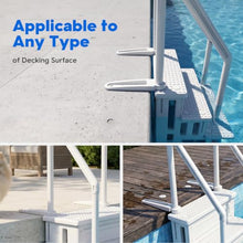 XtremepowerUS Above Ground Swimming Pool Ladder and 4-Step System with Handrails, Heavy-Duty Entry Ladder for Deck to Pool Access, Safety Step Design